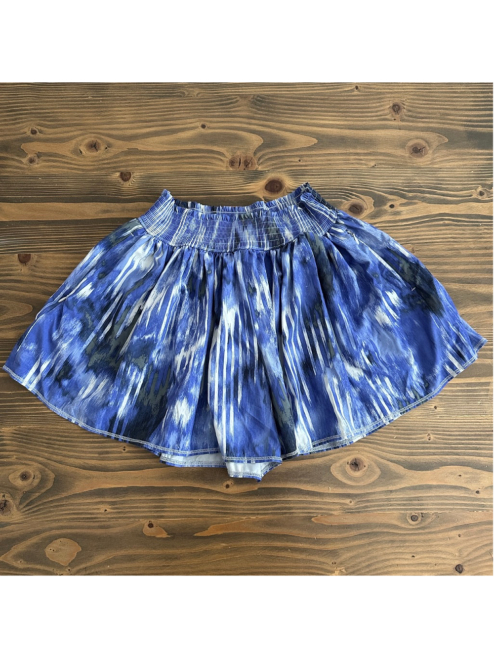 Women's Athleta A-Line Skirt XXS Blue White Tie-Dye